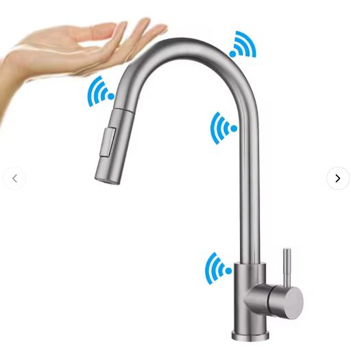 Touchless Kitchen Faucet — Motion Sensor, Pull-Down Spray, All Finishes