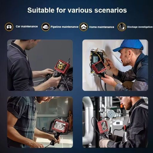 Plumbing Inspection Camera — Self-Leveling, Push Rod, Color LCD Display