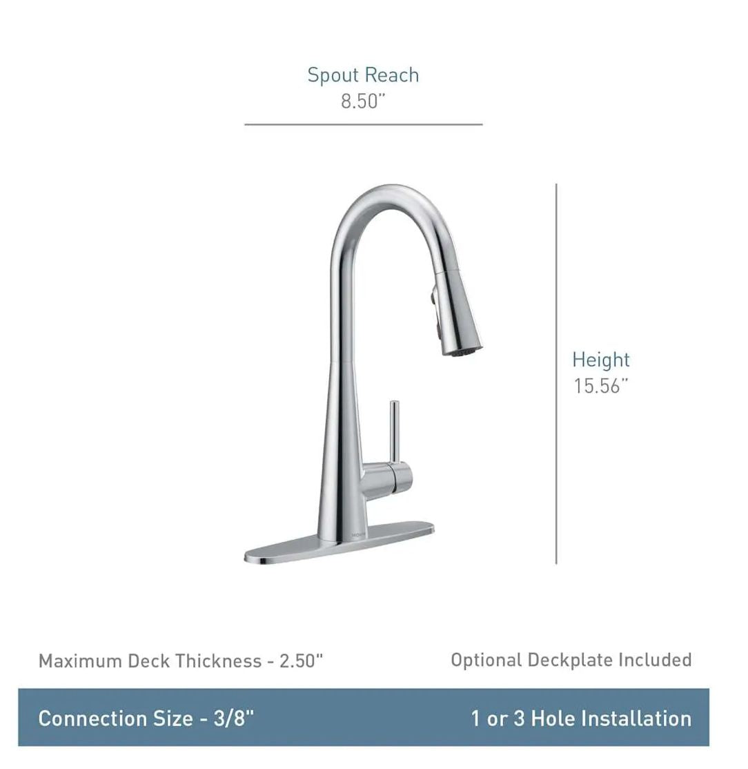 Moen Brantford Single-Handle Pull-Down Kitchen Faucet — Spot Resist Stainless | 87014SRS